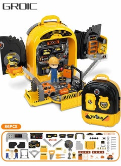 Pretend Play Tools Set Kit Toys for Kids,Toy Tool Backpack Sets,Toy Tool Box Play Set,Two-sided Backpack Suitcase,Tools Set Role Play Construction Mechanic Tools Set