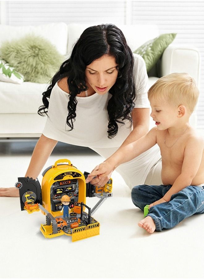 GROIC - Pretend Play Tools Set Kit Toys for Kids,Toy Tool Backpack Sets,Toy Tool Box Play Set,Two-sided Backpack Suitcase,Tools Set Role Play Construction Mechanic Tools Set - Image 1