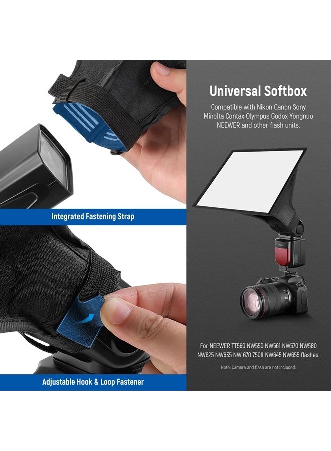 Neewer NEEWER Flash Diffuser Light Softbox 11" x 8", Universal, Collapsible with Storage Pouch Compatible with Canon Nikon Sony Godox Yongnuo NEEWER speedlight  - Image 5