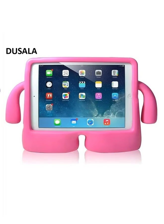 DUSALA Kids Shock‑Proof EVA Case with Handle & Stand for iPad Air Air 2 9.7 Bright Durable Cover(Pink)