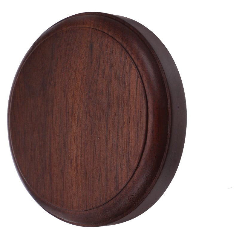 Thickened Round Solid Wood Plant Stand 10x10x2cm Bonsai Display Pedestal Indoor Outdoor Pot Holder - Image 2