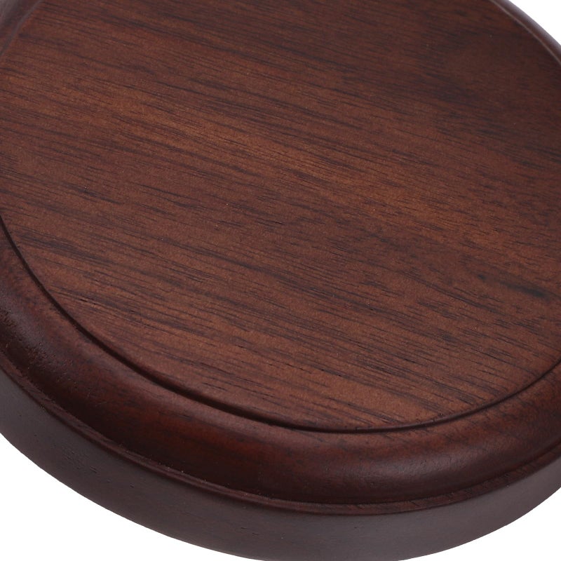 Thickened Round Solid Wood Plant Stand 10x10x2cm Bonsai Display Pedestal Indoor Outdoor Pot Holder - Image 4