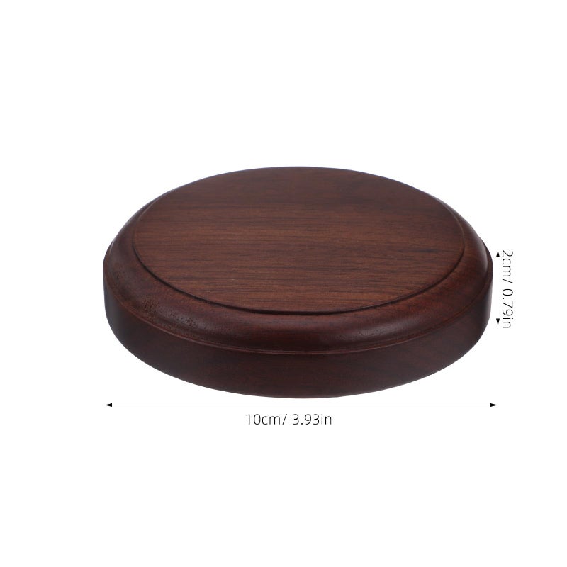 Thickened Round Solid Wood Plant Stand 10x10x2cm Bonsai Display Pedestal Indoor Outdoor Pot Holder - Image 3