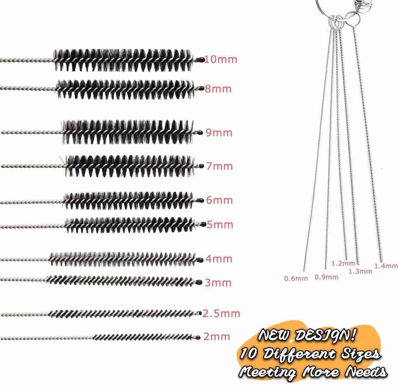 Pronese 3 Set Carbon Dirt Jet Remove Cleaner For Carburetor, Airbrush, Spray Gun-5 Cleaning Needles+10 Nylon Brushes +13 Pieces Cleaning Wires Set + 1 Sharpen Pick Tool Kit，Remove Nozzle Paint, Dirt Elegant upgraded practical design - Image 5