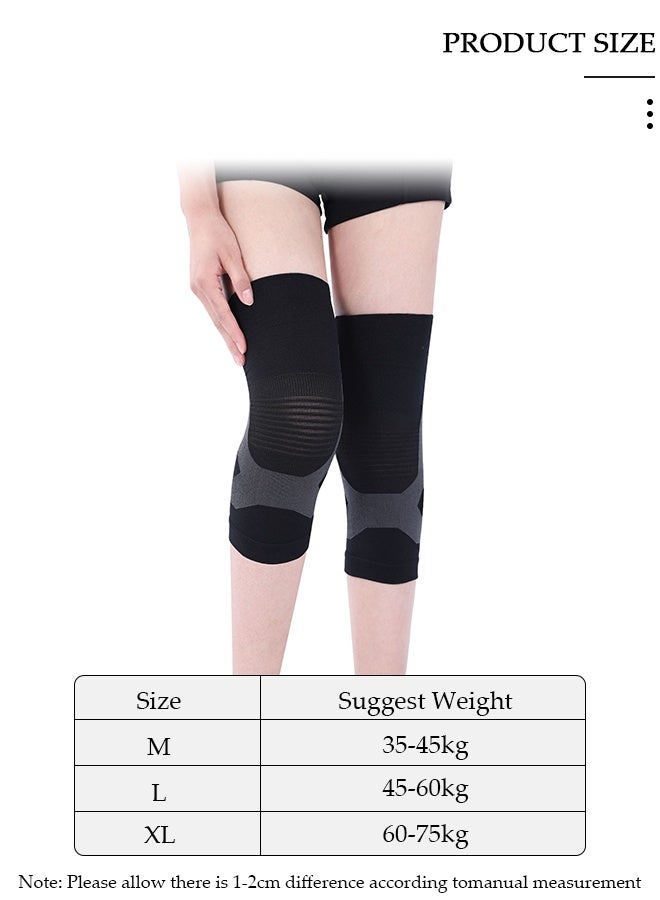 DUNISO قطعتان من وسادة الركبة مع مادة تسخين الجرافين، دعامات ضغط للتدفئة ودعم الركبة للإصابات الرياضية والتهاب المفاصل ودفء الركبة والساقين الباردة وآلام الركبة - Image 3