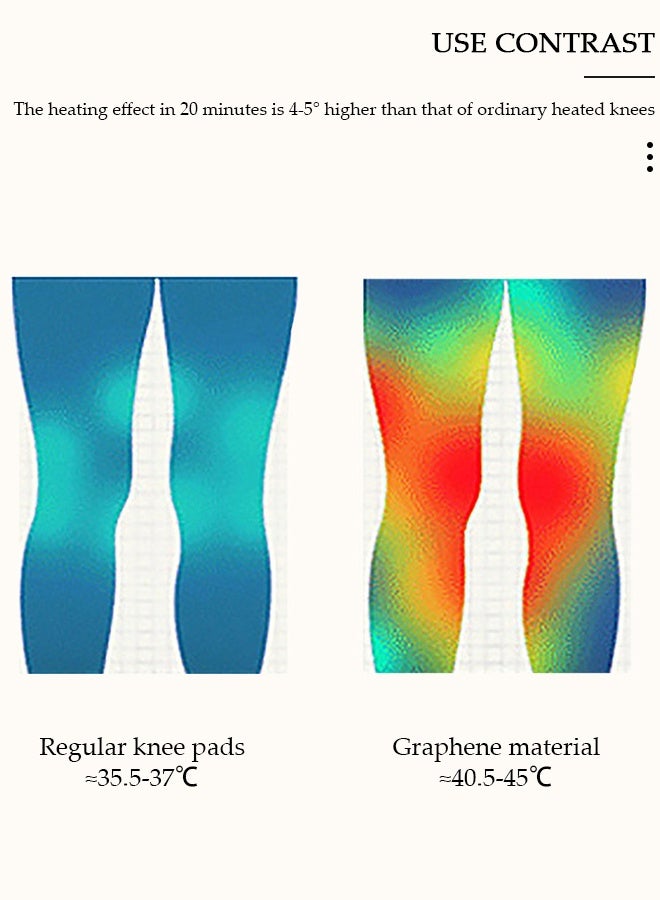 DUNISO قطعتان من وسادة الركبة مع مادة تسخين الجرافين، دعامات ضغط للتدفئة ودعم الركبة للإصابات الرياضية والتهاب المفاصل ودفء الركبة والساقين الباردة وآلام الركبة - Image 5