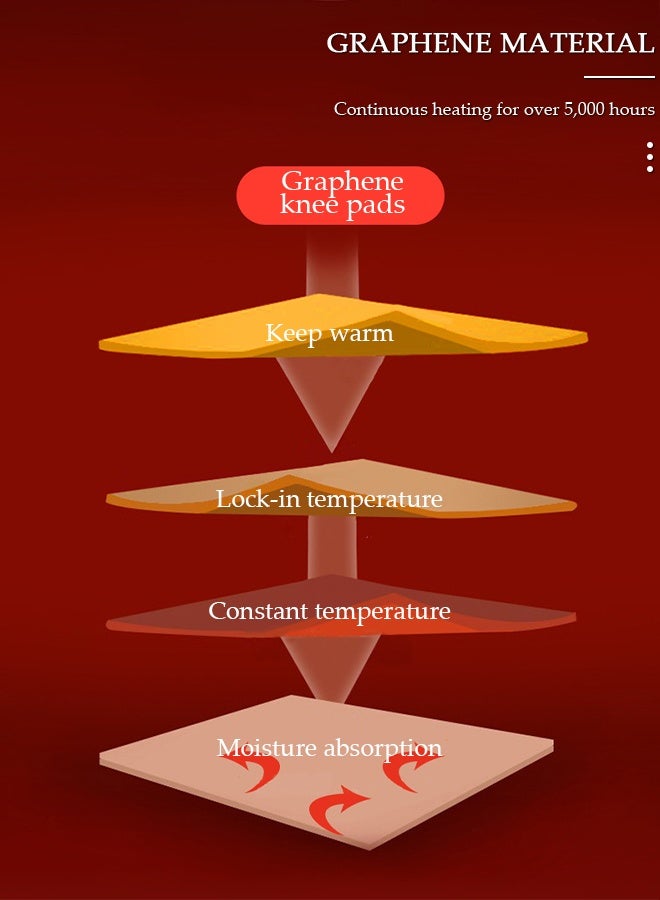 DUNISO قطعتان من وسادة الركبة مع مادة تسخين الجرافين، دعامات ضغط للتدفئة ودعم الركبة للإصابات الرياضية والتهاب المفاصل ودفء الركبة والساقين الباردة وآلام الركبة - Image 4