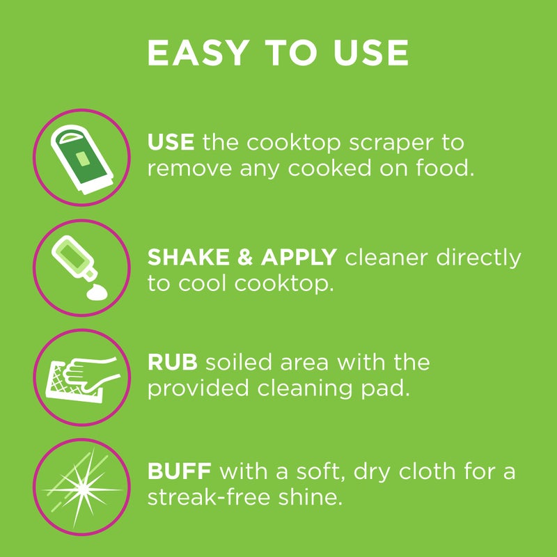Affresh Cooktop Cleaning Kit, Safe for Glass & Ceramic Cooktops, Includes 5 oz cleaner, 5 pads, 1 scraper - Image 4