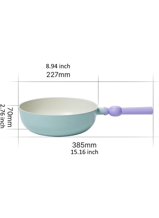 Neoflam Better Finger Wokpan 22 Cm For Stovetop And Induction Light Blue and Purple - Image 3