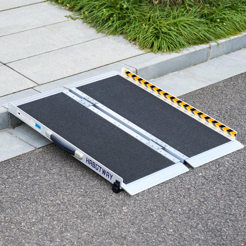 HABUTWAY 3ft Wheelchair Ramps for Home Steps Portable Wheelchair Ramp Holds up to 800Lbs Threshold Ramp with NonSlip Resistant Surface Ramps for Wheelchairs for Home Stairs Steps Doorways