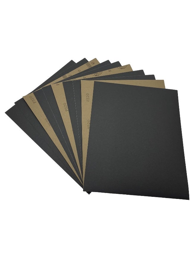 AutKerige 320 Grit Wet Dry Sandpaper, 9 x 11 Inch Sanding Sheets, 10PCS Premium Silicon Carbide Sand Paper for Wood Metal Ceramic or Auto Polishing and Scratches Removing - Image 1