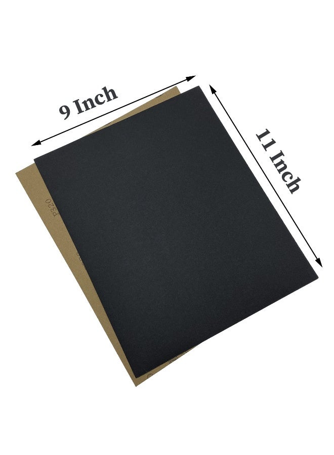 AutKerige 320 Grit Wet Dry Sandpaper, 9 x 11 Inch Sanding Sheets, 10PCS Premium Silicon Carbide Sand Paper for Wood Metal Ceramic or Auto Polishing and Scratches Removing - Image 2