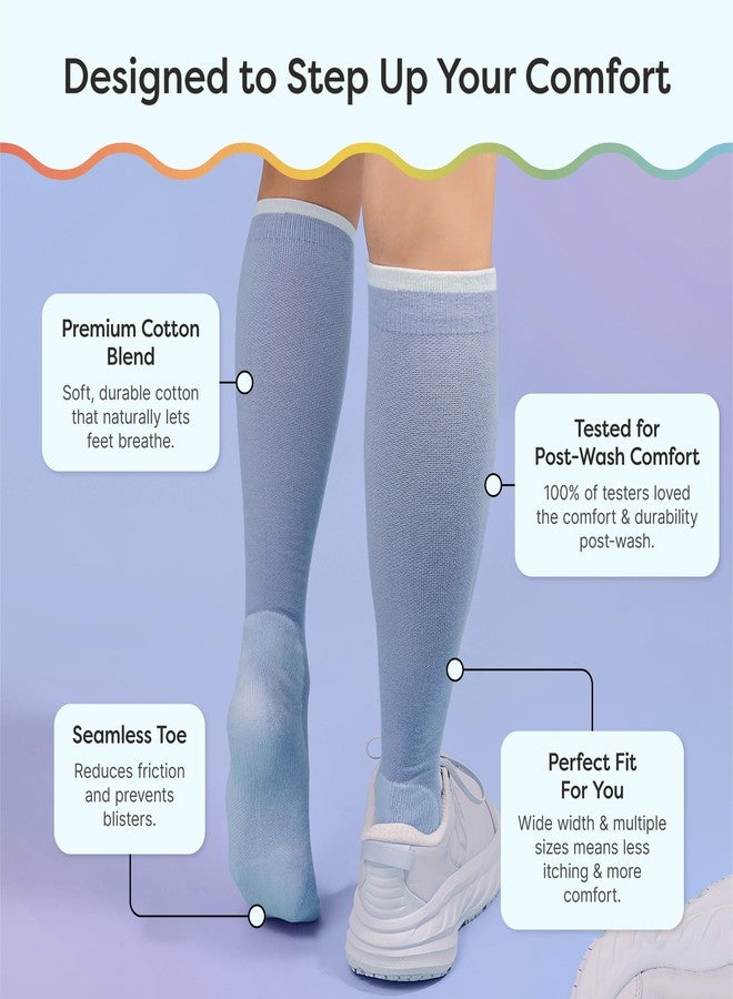 ZenToes Compression Socks for Women & Men, Gradual 15-20mmHg Compression Socks Men With Ball of Foot Cushion, Breathable Cotton Blend for All Day Comfort, Frosted Blue, Medium, Regular - Image 5