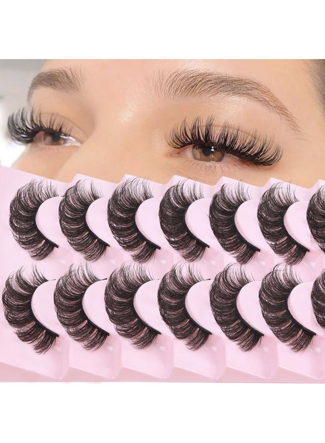 Losha Eyelashes DD Curl Russian Strip Lashes Wispy False Eyelashes that Like Lash Extensions 10 Pairs Soft Fake Lashes Pack (D03) - Image 4