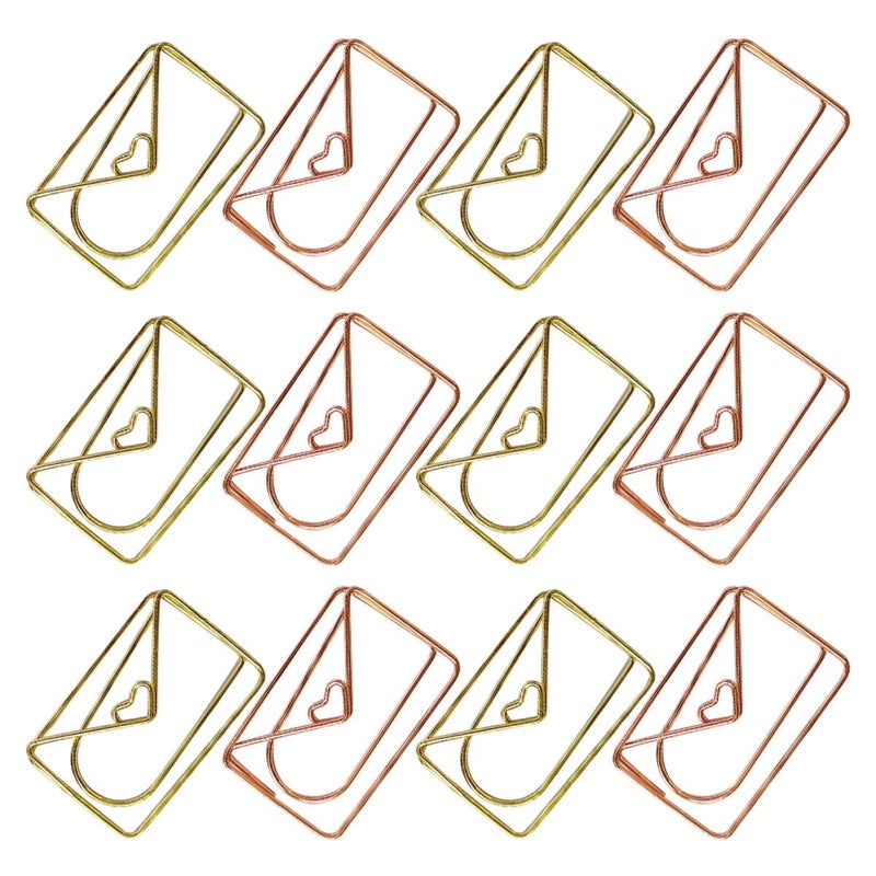 Rose Gold and Gold Mini Paper Clips 20pcs Small Metal Decorative Clips for Office School - Image 2