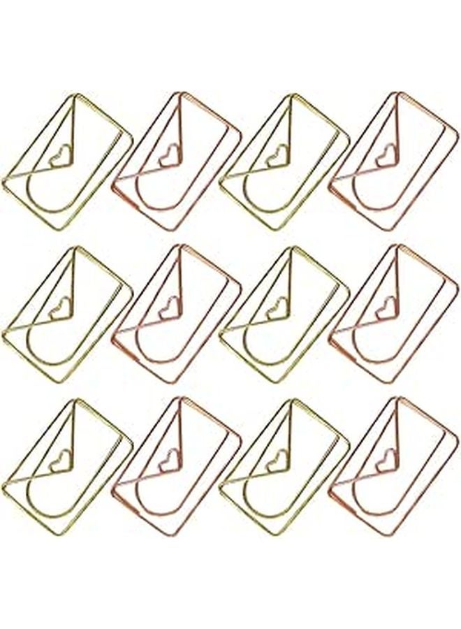 Rose Gold and Gold Mini Paper Clips 20pcs Small Metal Decorative Clips for Office School - Image 1