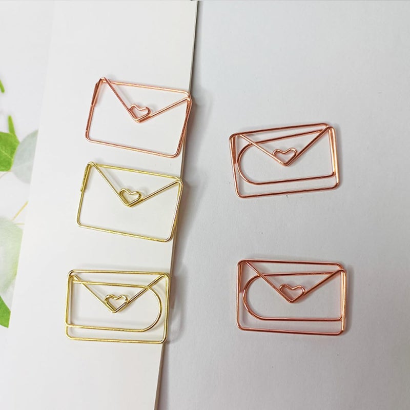 Rose Gold and Gold Mini Paper Clips 20pcs Small Metal Decorative Clips for Office School - Image 5