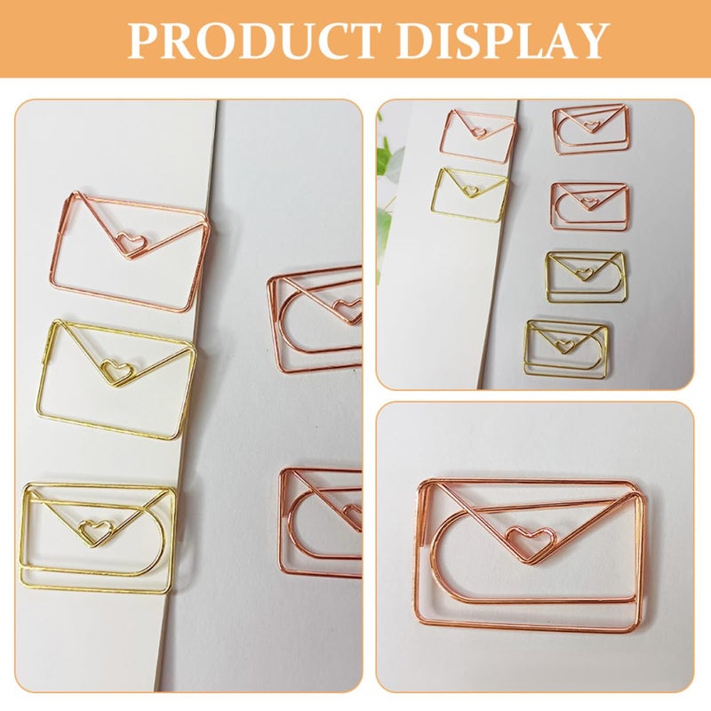 Rose Gold and Gold Mini Paper Clips 20pcs Small Metal Decorative Clips for Office School - Image 4