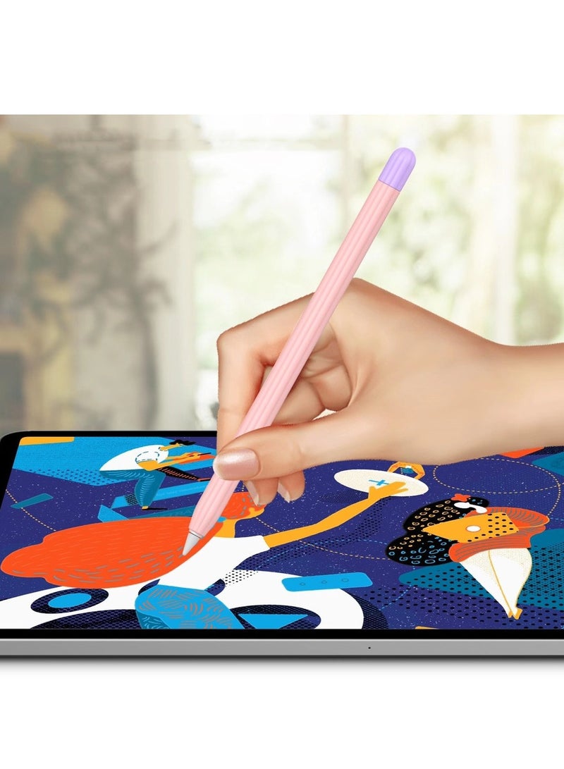 Loquat Suitable For Apple Pencil Pro Pen Color Blocked Silicone Pen Case, New 1/2 Generation Anti Slip And Anti Drop Protective Case  - Image 2