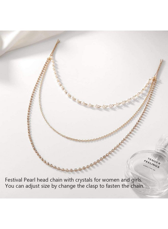 Shidara 1 Pcs Premium Crystal Head Chain Jewelry Pearl Gold Hair Bridal Headpiece Hair Accessories for Women - Image 2