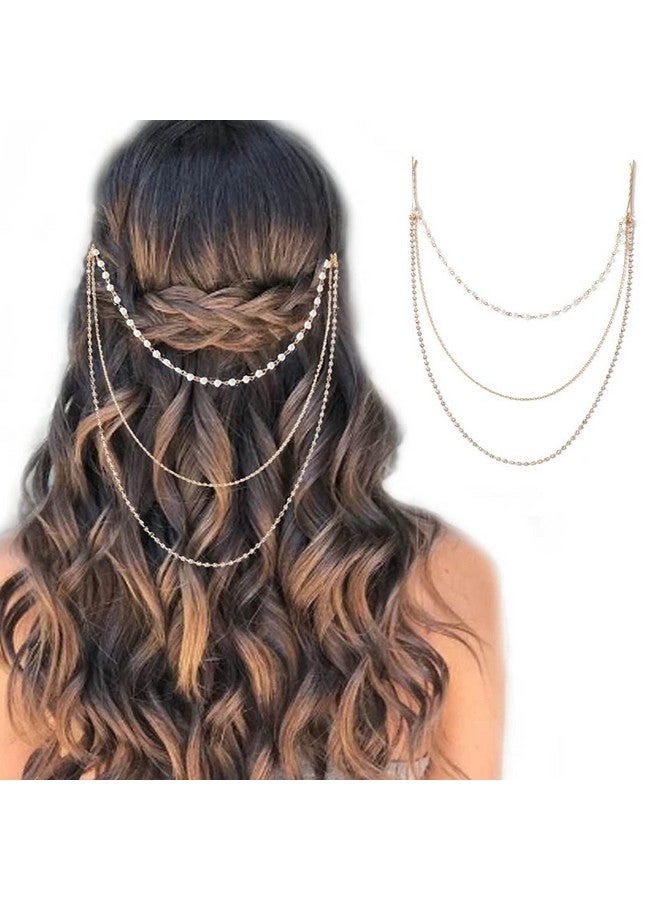 Shidara 1 Pcs Premium Crystal Head Chain Jewelry Pearl Gold Hair Bridal Headpiece Hair Accessories for Women - Image 1