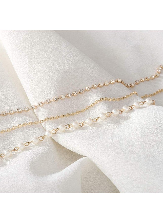 Shidara 1 Pcs Premium Crystal Head Chain Jewelry Pearl Gold Hair Bridal Headpiece Hair Accessories for Women - Image 4