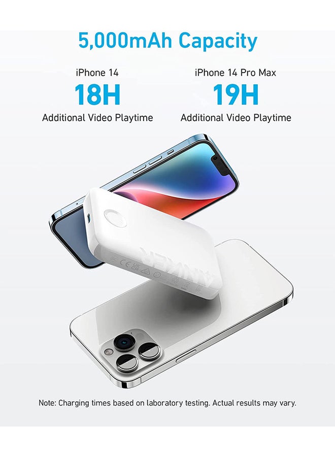 Anker Power Bank, 321 Magnetic Battery (PowerCore Magnetic 5K), 5,000mAh Magnetic Wireless Portable Charger, Compatible with iPhone 16/16 Plus/16 Pro/16 Pro Max, iPhone 15/14/13/12 Series - Image 3