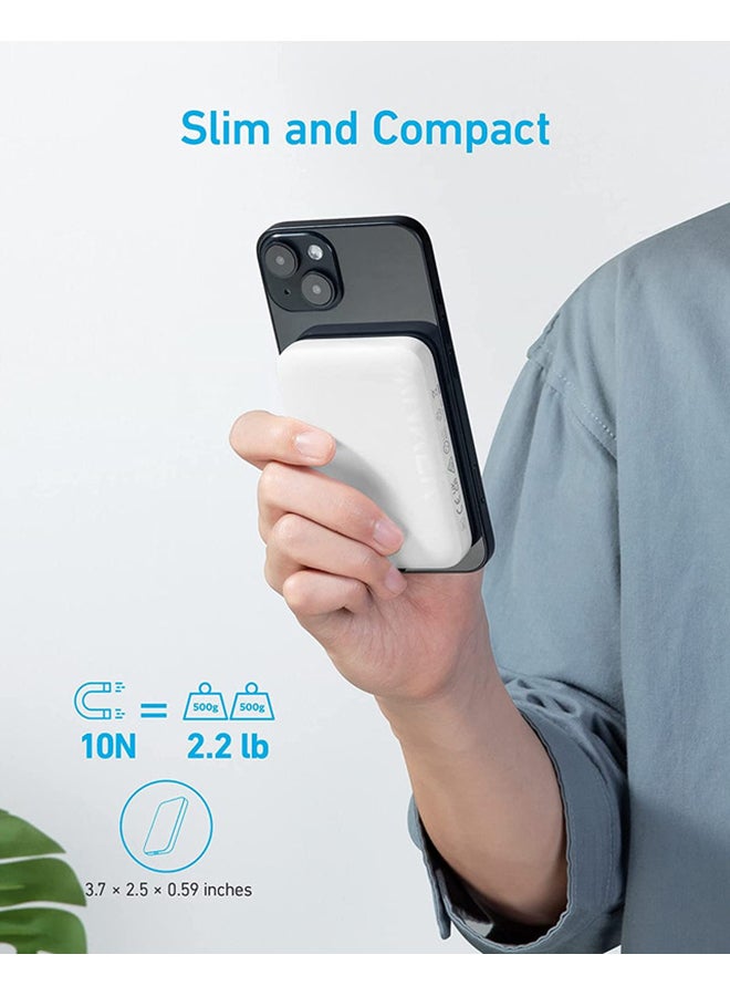 Anker Power Bank, 321 Magnetic Battery (PowerCore Magnetic 5K), 5,000mAh Magnetic Wireless Portable Charger, Compatible with iPhone 16/16 Plus/16 Pro/16 Pro Max, iPhone 15/14/13/12 Series - Image 2