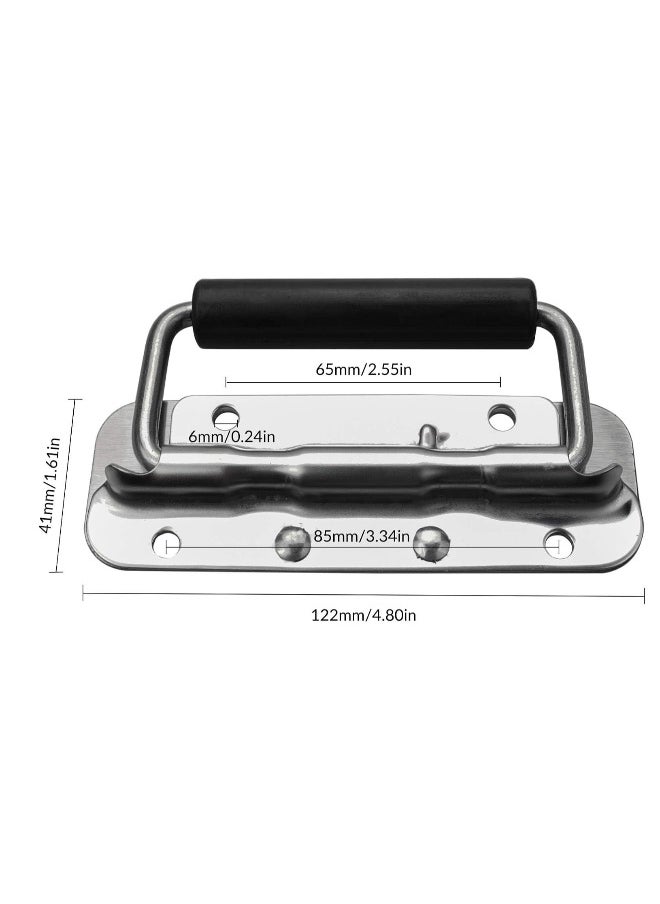 Generic Spring Loaded Pull Handles, Surface Mount Chest Handle with Rubber Grip Handmade Chest Trunk Lifter Handle Pull Heavy Duty Hardware for Chests Trunks Crates Storage Boxes(2 Pack)  - Image 3