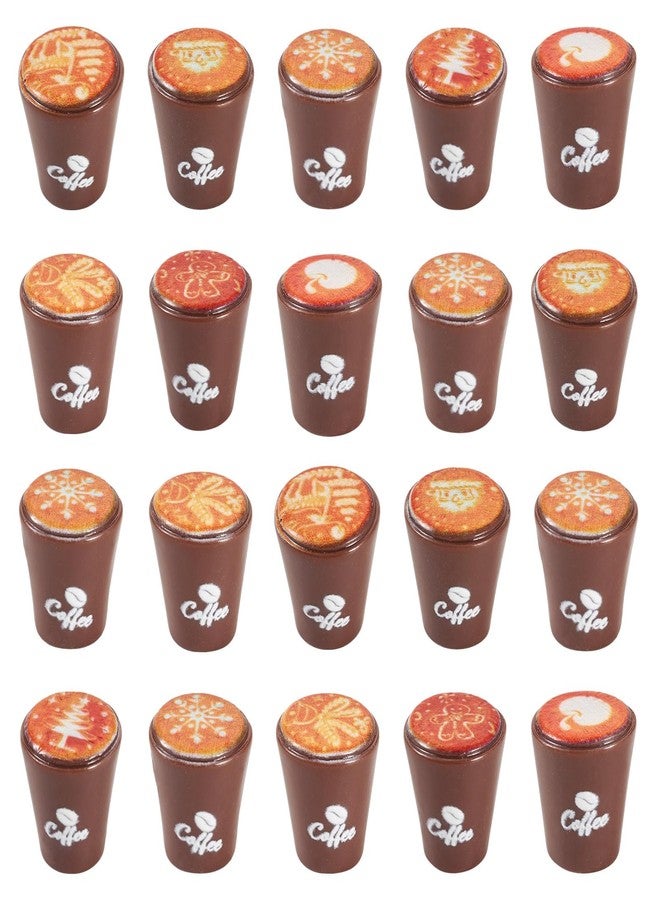 BB Beadthoven Beadthoven 25pcs Miniature Coffee Cups Set Christmas Dollhouse Accessory Mini Tiny Resin Coffee Mugs Tiny Food Model Cute Kitchen Decorations for Micro Landscape Table Party Decor DIY Crafts - Image 1