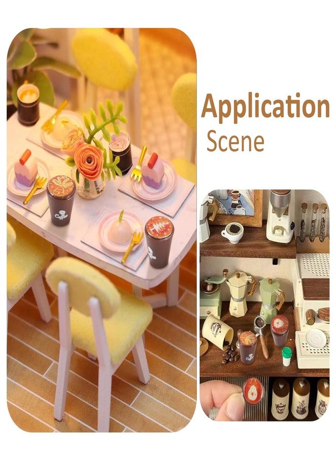 BB Beadthoven Beadthoven 25pcs Miniature Coffee Cups Set Christmas Dollhouse Accessory Mini Tiny Resin Coffee Mugs Tiny Food Model Cute Kitchen Decorations for Micro Landscape Table Party Decor DIY Crafts - Image 2