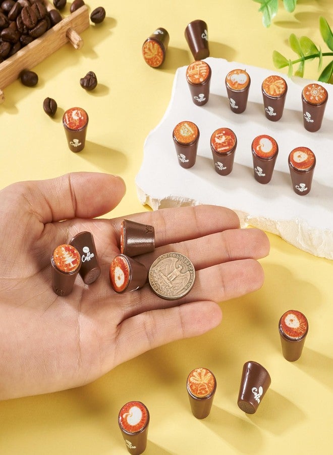 BB Beadthoven Beadthoven 25pcs Miniature Coffee Cups Set Christmas Dollhouse Accessory Mini Tiny Resin Coffee Mugs Tiny Food Model Cute Kitchen Decorations for Micro Landscape Table Party Decor DIY Crafts - Image 4