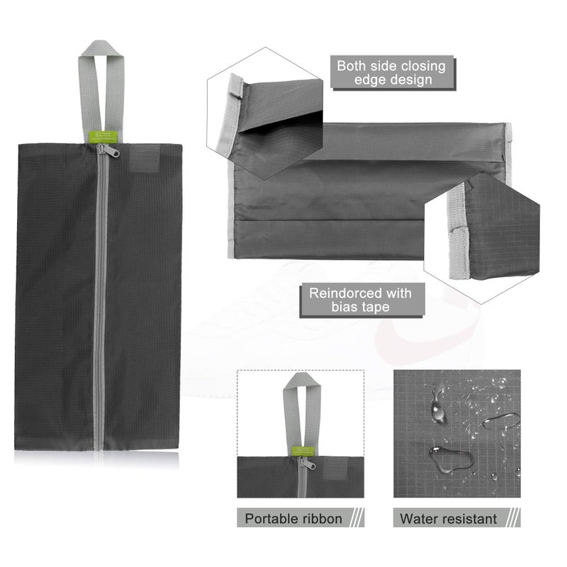 BeeGreen Colorful Dance Shoe Organizer Bags - 6 Pack with Zipper Closure and Handle, Portable Nylon Shoe Bags for Storage, Men's and Women's Travel Gifts - Image 3