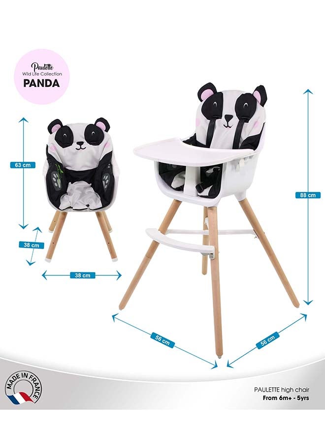Nania 2 In 1 Paulette Highchair With Cushion - Panda - Image 2