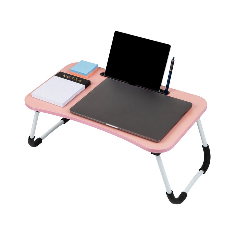 Mind Reader Lap Desk Laptop Stand, Bed Tray, Folding Legs, Couch Table, Portable, MDF, 23.25" L x 13.75" W x 10.5" H, Pink - Image 4