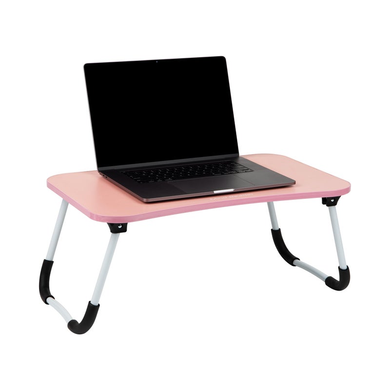 Mind Reader Lap Desk Laptop Stand, Bed Tray, Folding Legs, Couch Table, Portable, MDF, 23.25" L x 13.75" W x 10.5" H, Pink - Image 1