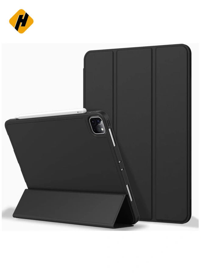 HuHa iPad Pro 12.9 Case 2020 with Pencil Holder (4th Generation), Premium Protective Case Cover with Soft TPU Back and Auto Sleep/Wake Feature for 2020/2018  - Image 1