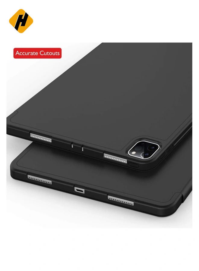 HuHa iPad Pro 12.9 Case 2020 with Pencil Holder (4th Generation), Premium Protective Case Cover with Soft TPU Back and Auto Sleep/Wake Feature for 2020/2018  - Image 4