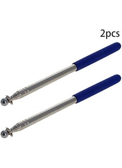 Generic 2Pcs Hollow Telescopic Teachers Pointer, Teaching Pointer Stick for Classroom, Metal Hand Retractable Pointer Extended Length 55.1 inch, Handheld Presenter Whiteboard Pointer (Blue)  - Image 2
