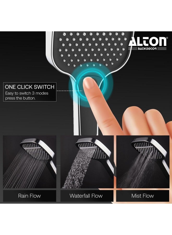 Alton ALTON SHR20155 SS-304 Grade Acrylonitrile Butadiene Styrene 3-Function Hand Shower with Flexible Hose Pipe and Wall Hook (Chrome, 1.5 Meter) - Image 2