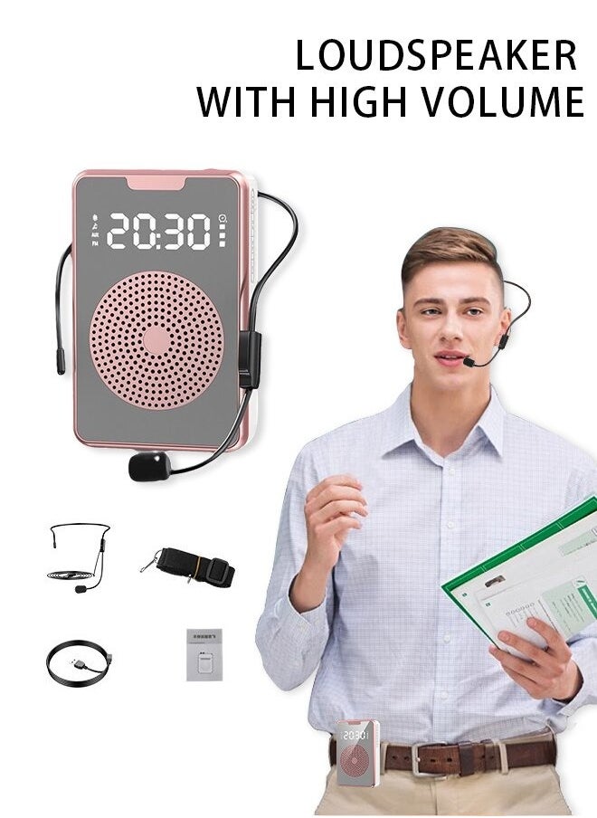 Healife Sound Amplifier Portable Rechargeable Mini Voice Amplifier with Wire Headset Microphone and Belt for Teaching Singing Training Presentations  - Image 1