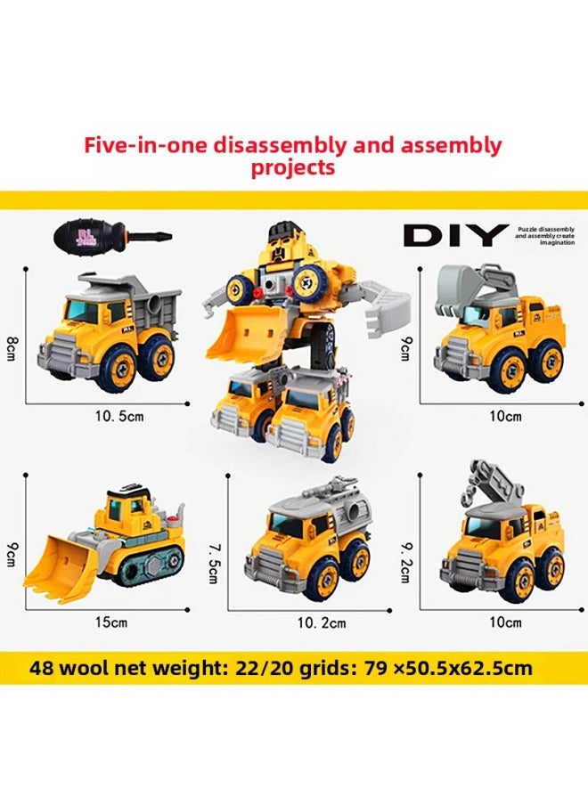 Generic - Disassembly And Assembly Of Dinosaur Toy Car Small Train DIY Disassembly And Assembly 5 Fit Assembly Project Fire Children's Science And Education Toys-Color:17 Four Disassembly And Assembly Sea, Land And Air - Image 1