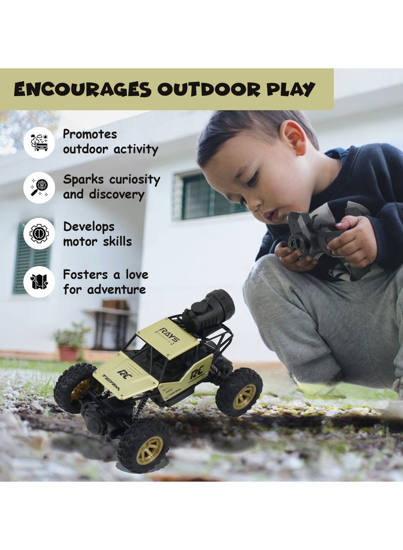 FUNFY Rock Crawler RC Toy Car | 4WD | Soft Suspensions, Dual Motor, Mist Spray, Aluminium Body, Rechargeable Battery | Kids Gift  - Image 3