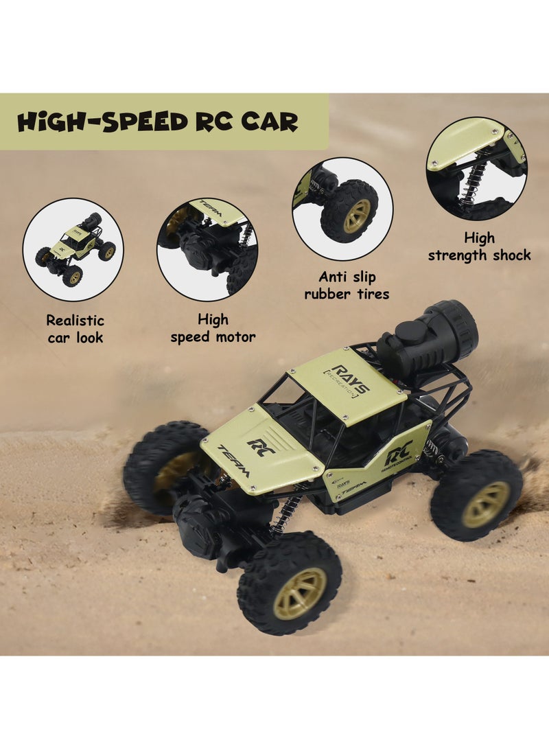 FUNFY Rock Crawler RC Toy Car | 4WD | Soft Suspensions, Dual Motor, Mist Spray, Aluminium Body, Rechargeable Battery | Kids Gift  - Image 2