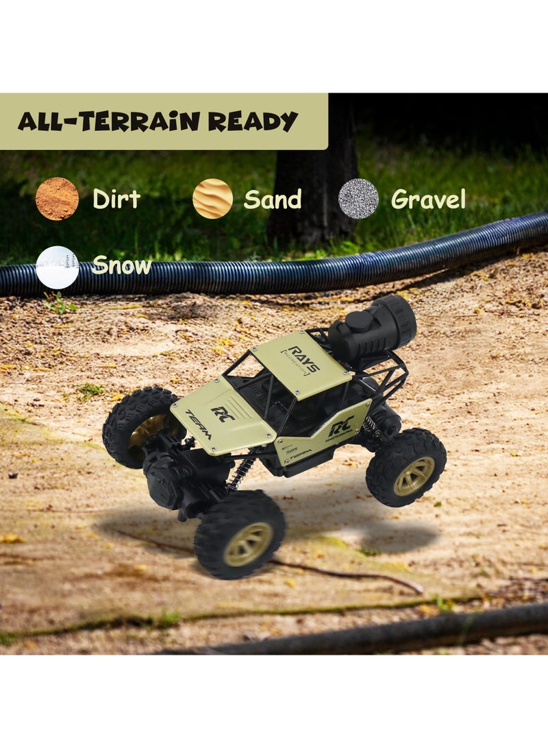 FUNFY Rock Crawler RC Toy Car | 4WD | Soft Suspensions, Dual Motor, Mist Spray, Aluminium Body, Rechargeable Battery | Kids Gift  - Image 4