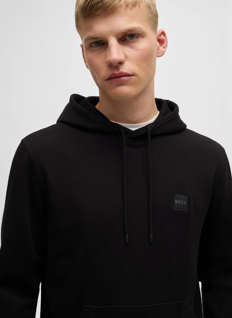 بوس Cotton-terry hoodie with logo patch