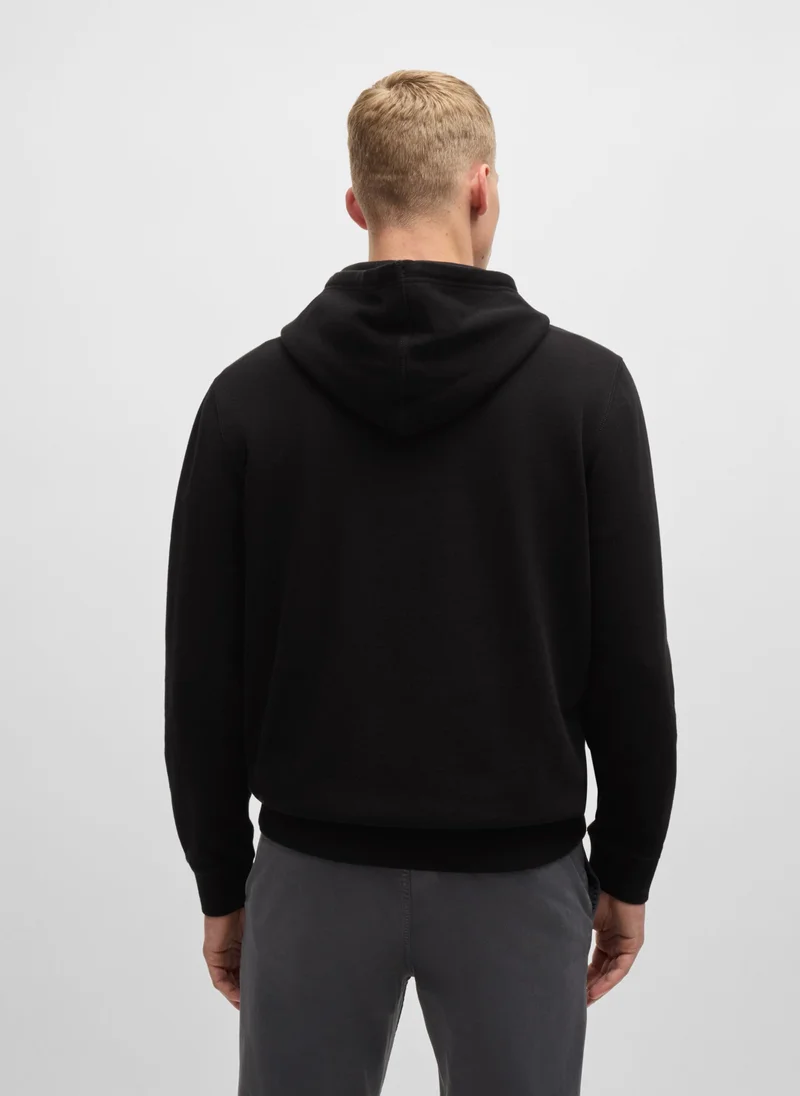 BOSS Cotton-terry hoodie with logo patch