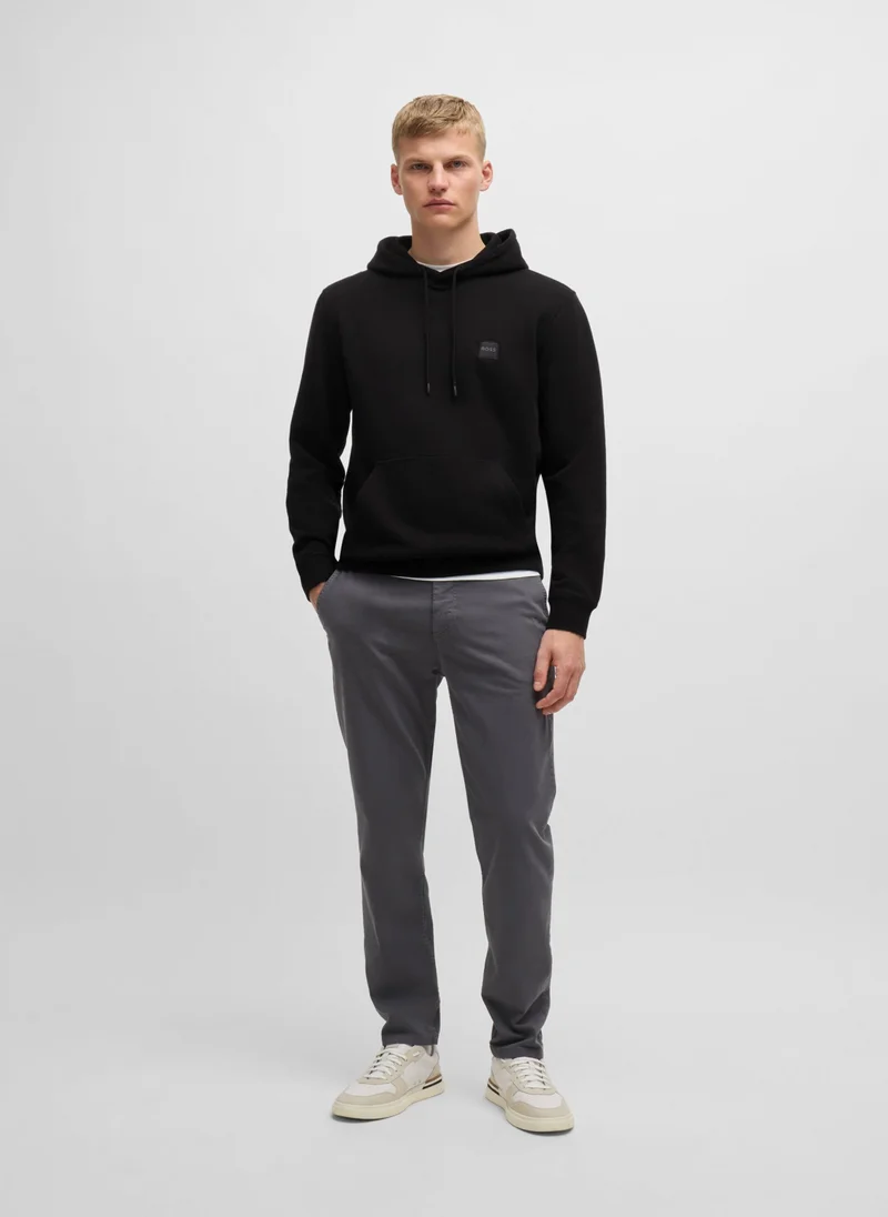 بوس Cotton-terry hoodie with logo patch