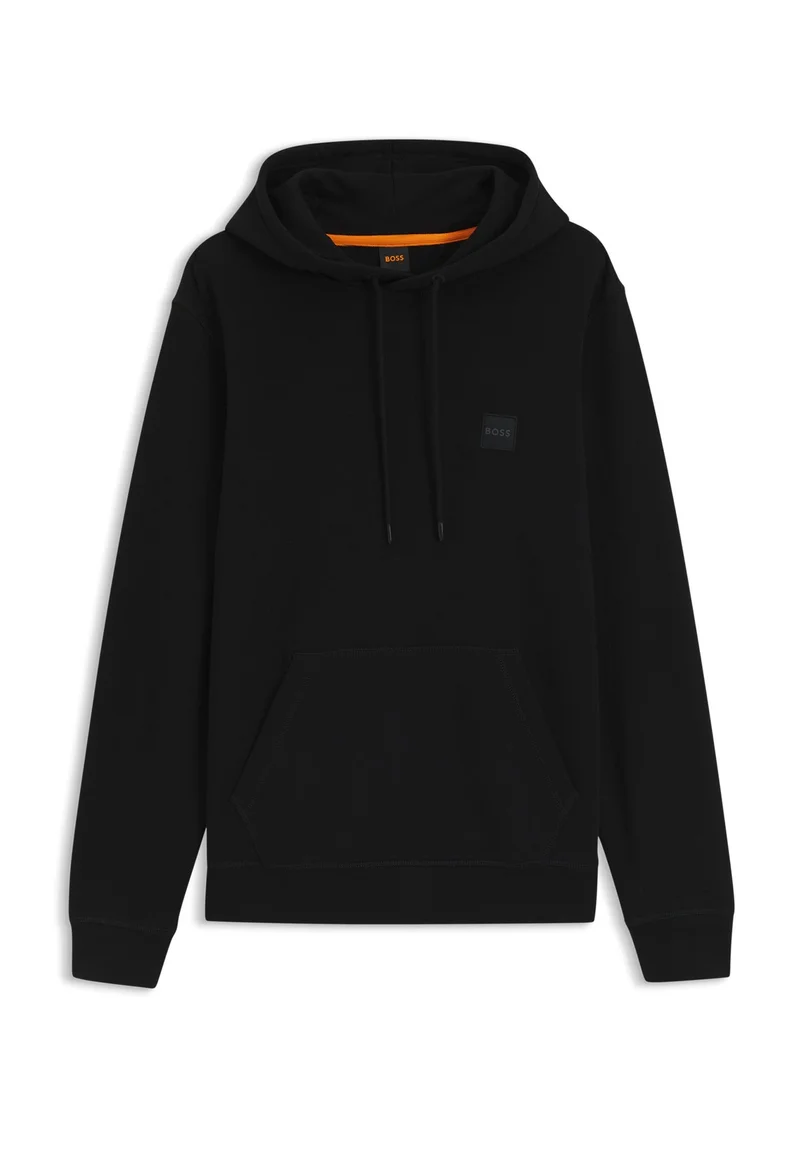BOSS Black Cotton-terry hoodie with logo patch for Men | Best Price UAE