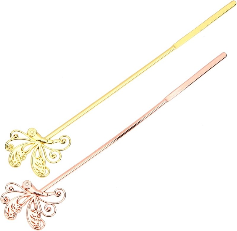 عصي خلط شمع الختم من الفولاذ المقاوم للصدأ 2 قطعة قضبان تحريك مقاومة للحرارة لصنع الشموع - Image 1